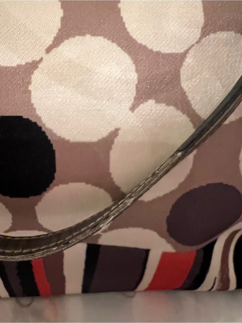 Coach Poppy Dot Print Tote Bag Style 25124 | Red Satin Lining | Shoulder Bag - Picture 5 of 16